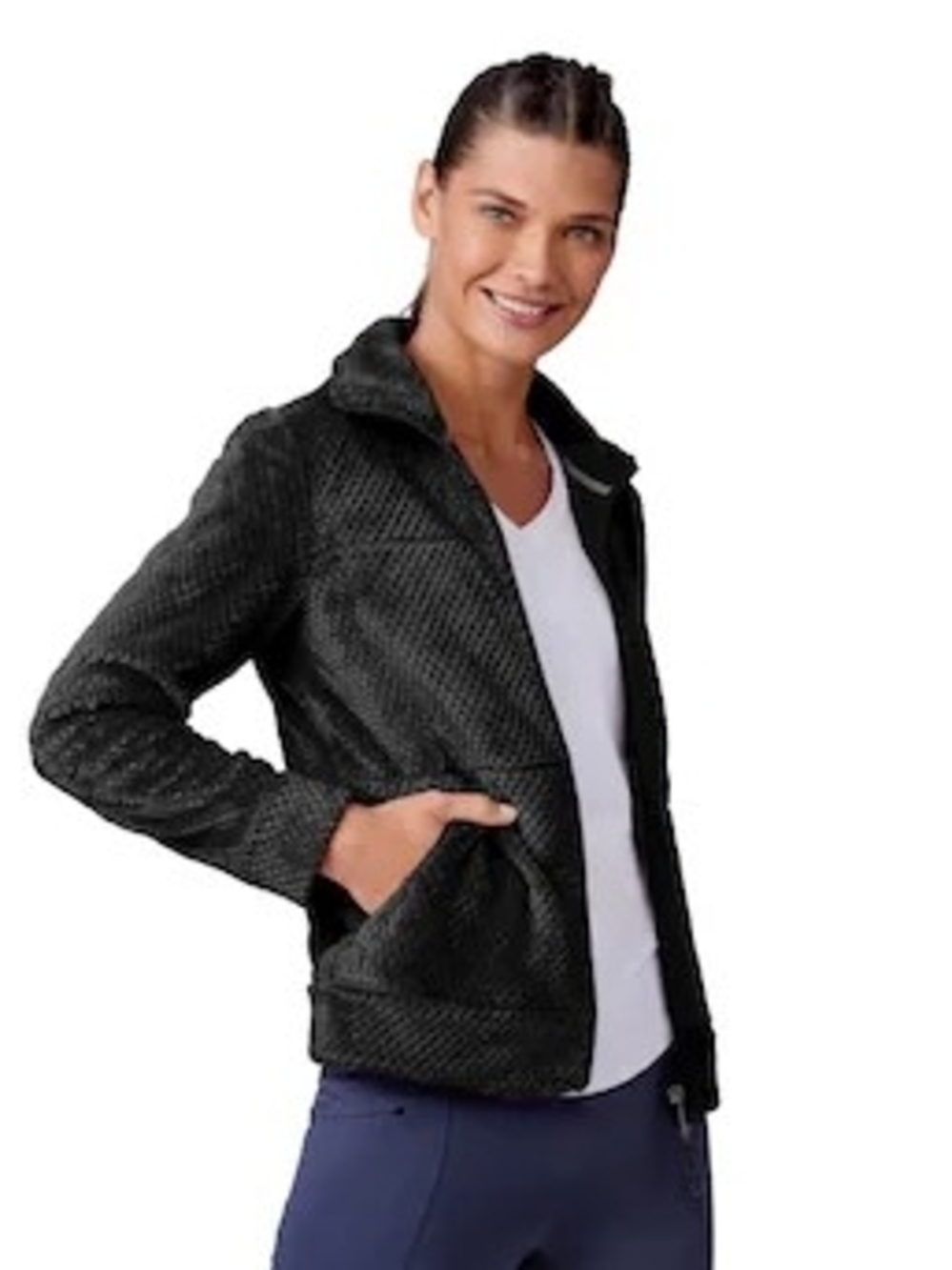 Free Country Black Quilted Bomber Jacket